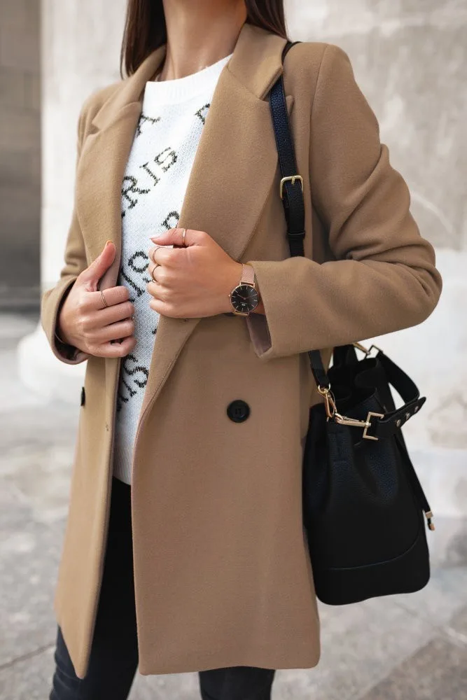 

Women Blends Woolens Overcoat 2020 Female New Wool Camel Coat 2020 Autumn Winter New Fashion Casual Long Style Oversized Jacket