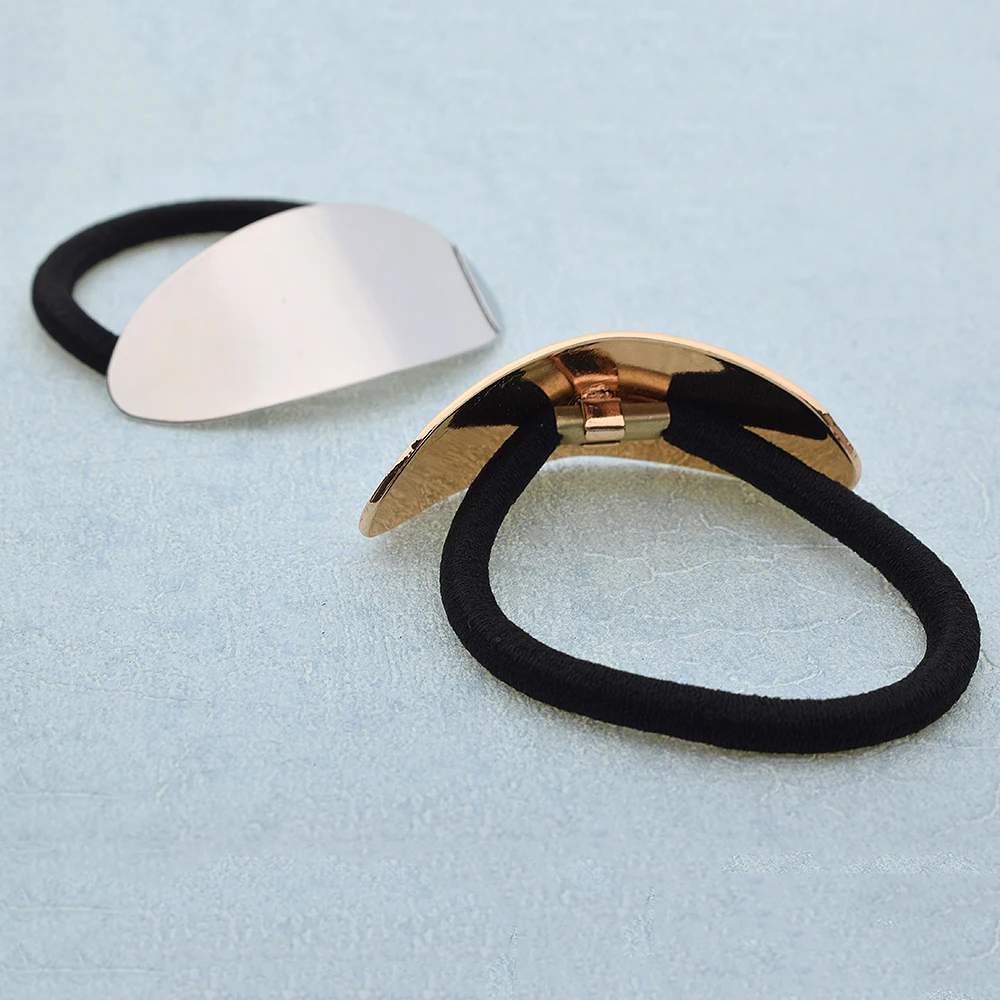 1Pc Women Metal Hair Ties Ponytail Holder Vintage Ring Elastic Rubber Hairband Simple Rope Elegant Accessories |