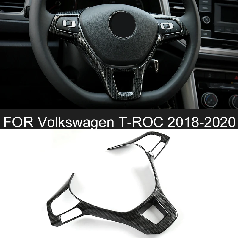 

1Pcs/Set FOR Volkswagen T-ROC 2018 2019 2020 Car ABS steering wheel Sequins Covers Styling Decoration Accessories