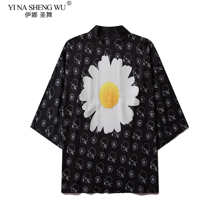 

ins Chrysanthemum Print Kimono Women Men Women Cardiga Blouse Haori Asian Clothes Samurai Kimonos Harajuku Japanese Fashion Robe