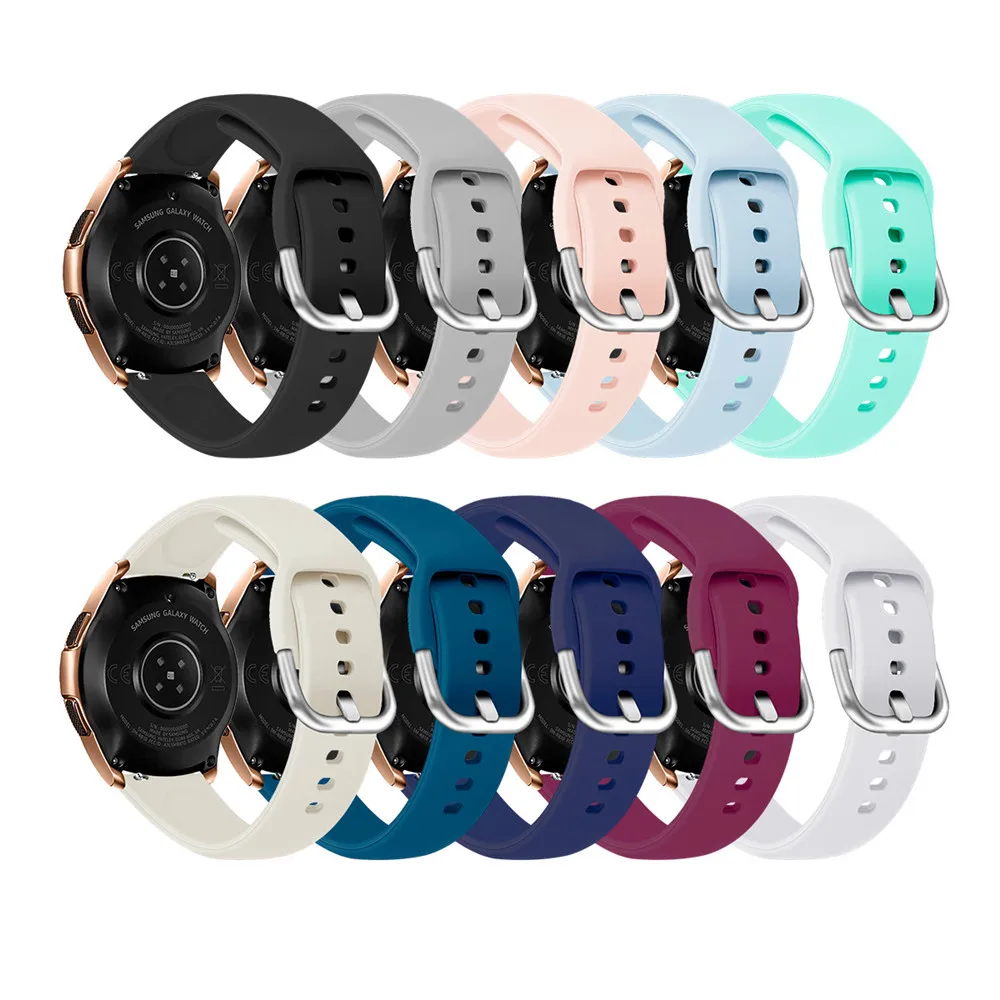 20 мм ремешок для часов Huami Amazfit Bip & Galaxy watch Active 22 мягкий силиконовый на запястье