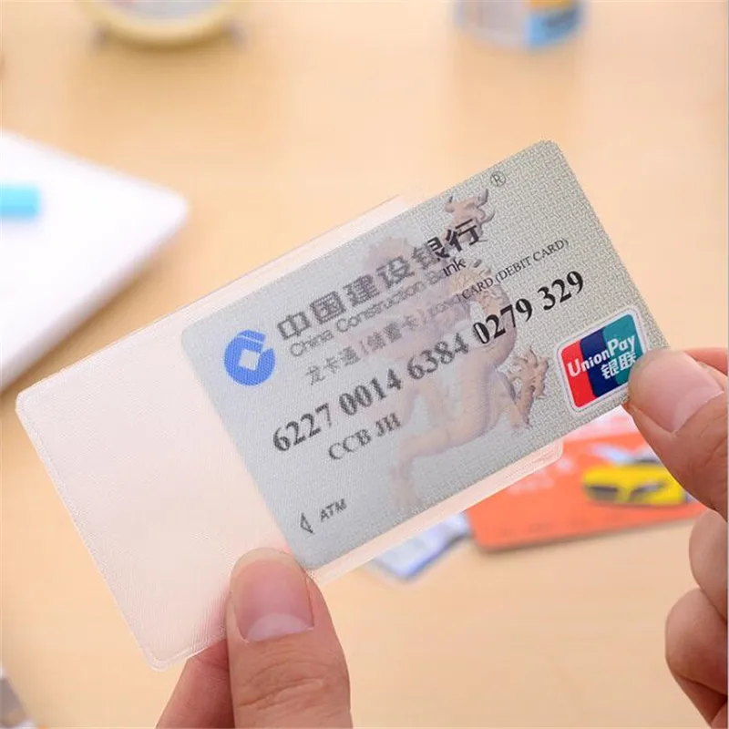 

10pcs Waterproof Transparent Card Holder Plastic Card id Holders Case To Protect Credit Cards Card Protector Cardholder