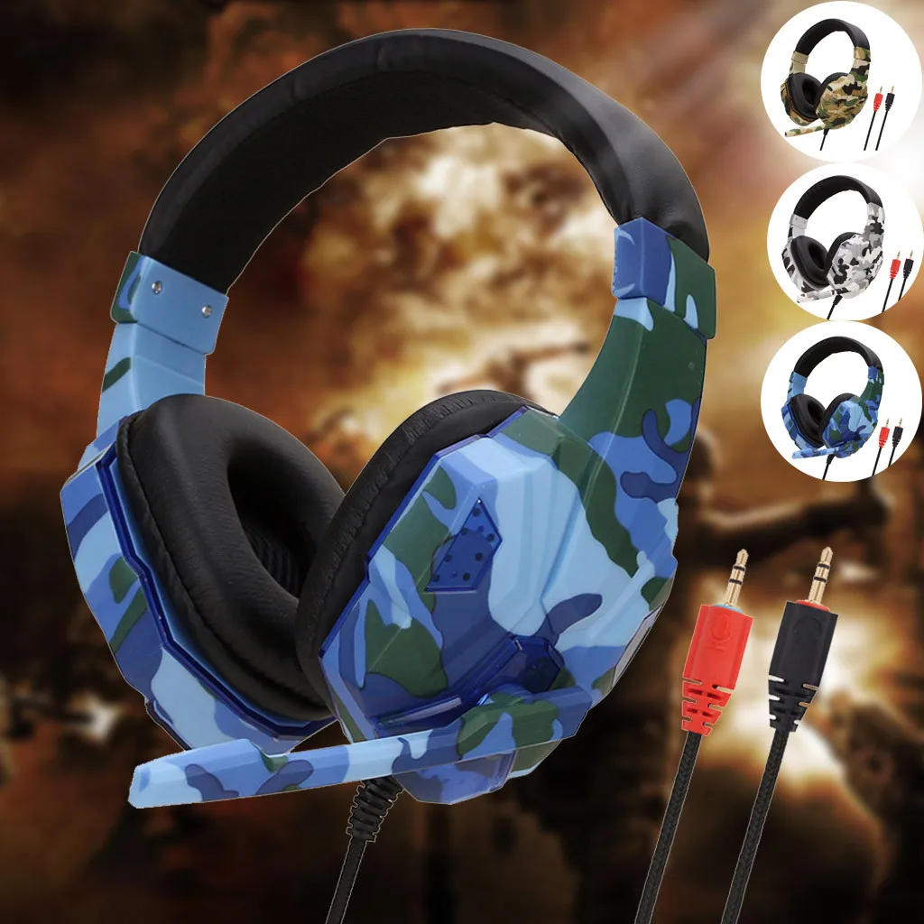 Проводная игровая гарнитура 3 5 мм Накладные наушники стерео игровые с микрофоном