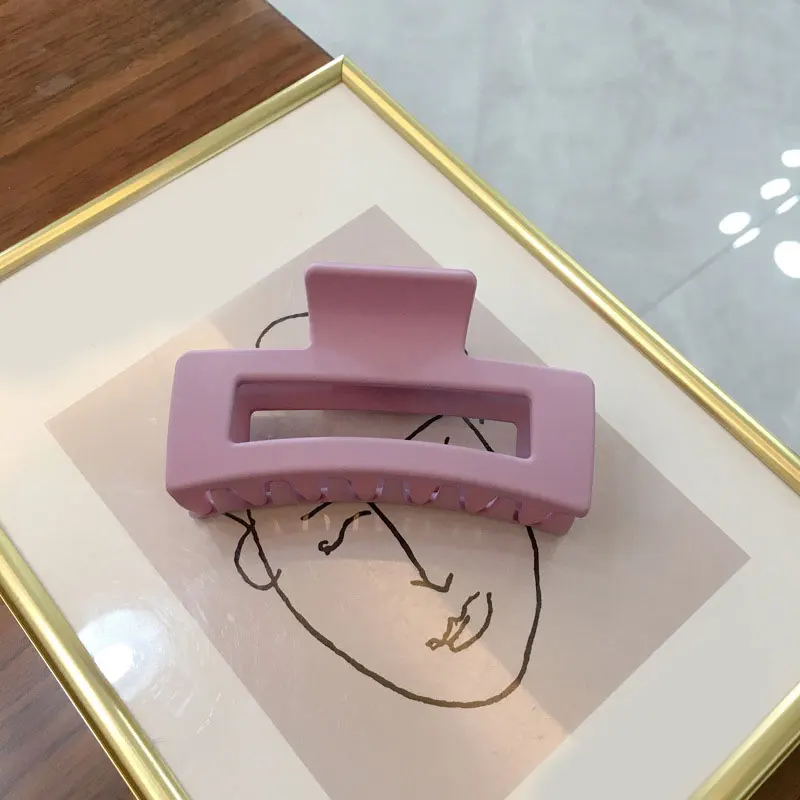 

Hollow Square Hair Claws Solid Color Frosted Chic Barrettes Acetate Hair Clamps Large Size Matte Hair Clip Geometric Hairpins