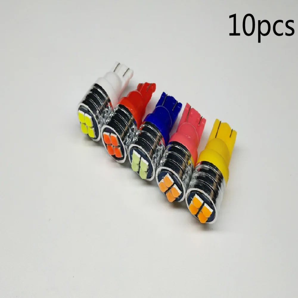 

10pcs Hight Brightness 4 Pieces T10 3030 4SMD Car 4 LED License Plate Width Conversion Light Bulb White