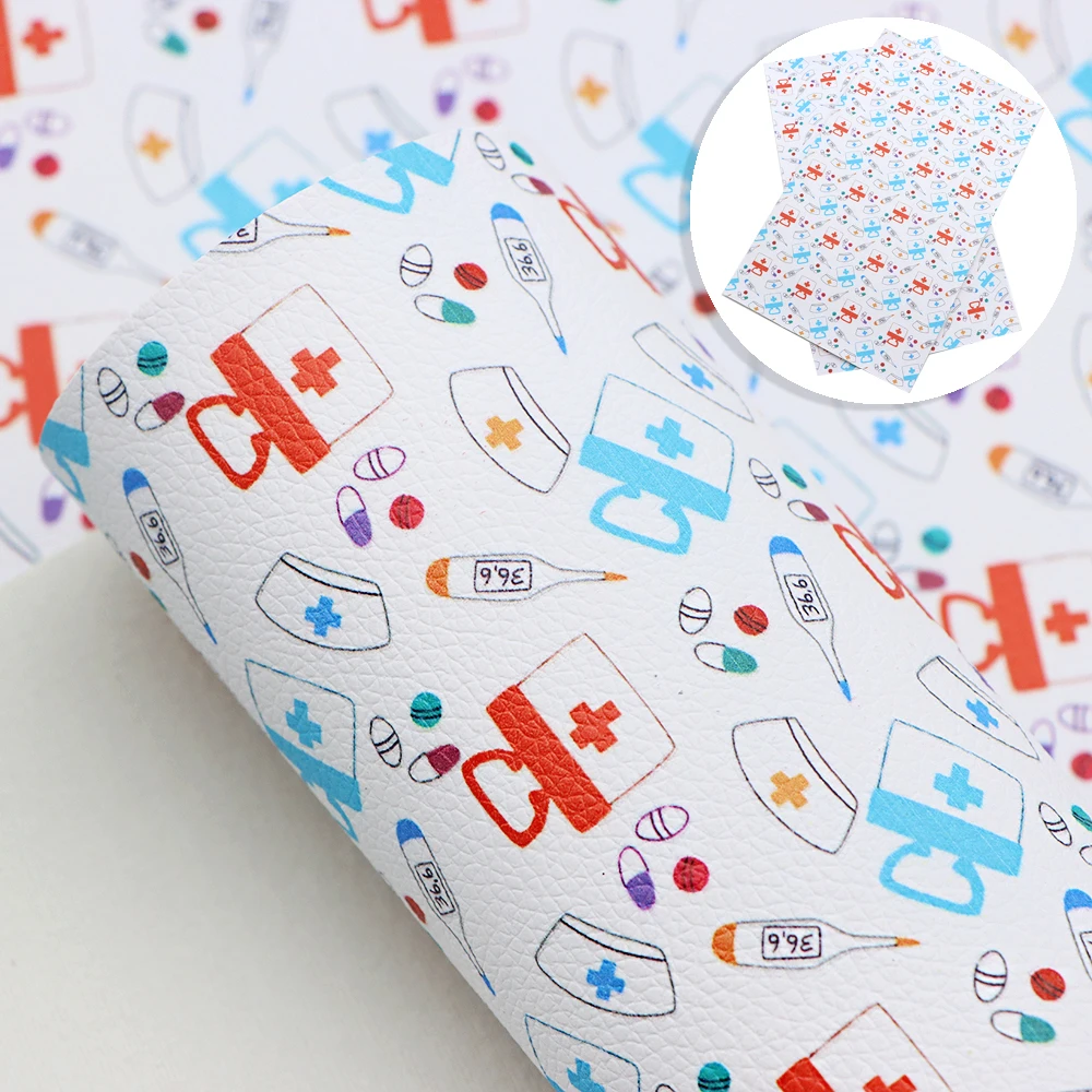 

Nurse 20*33cm Lychee heart love Healthy Faux Synthetic Leather fabric,DIY Sewing Hairbow Bag Crafts Material,1Yc4253