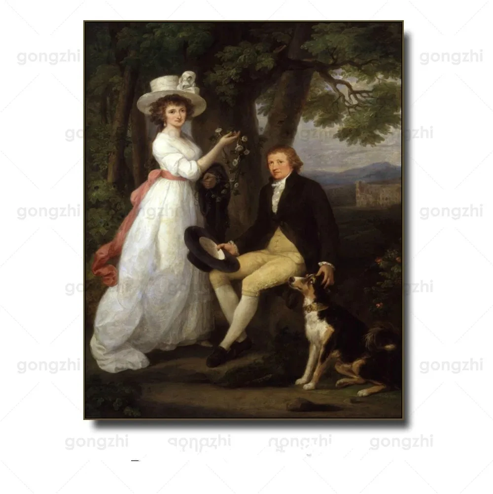 

Swiss Painter Angelica Kauffman Painting Anna Maria Jenkins and Thomas Jenkins Retro Elegant Woman Home Canvas Printing Poster