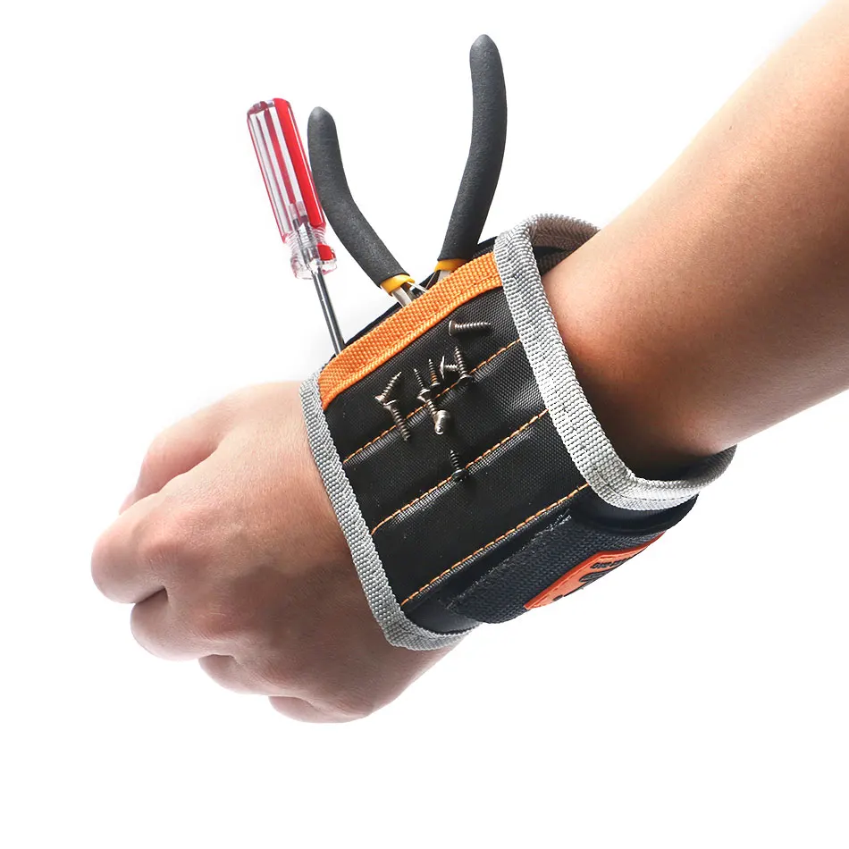 

14.6" Magnetic Wrist Band Wristband Bracelet Belt Pocket Tool for Holding Screw Nail Drill Bit Repair Tools
