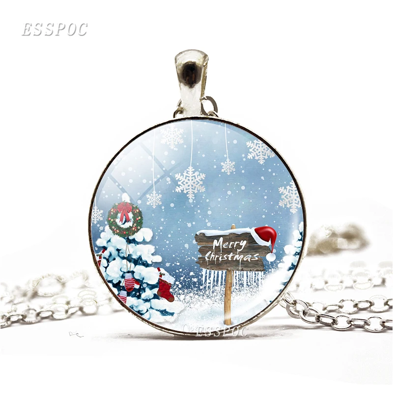 Рождественский Снежный домик ожерелье сказочный мир SantaClaus декоративный кулон