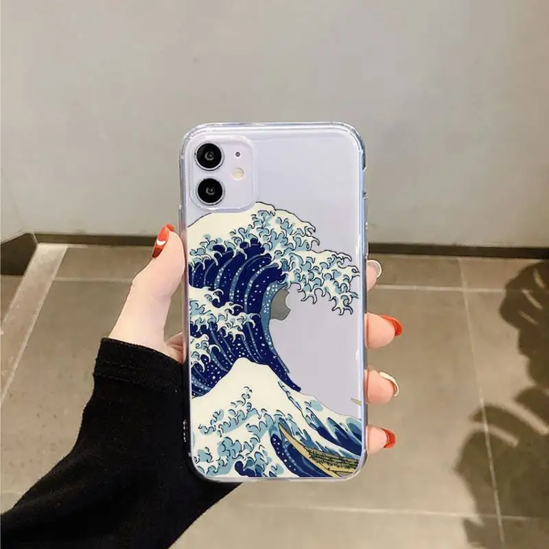 

The Big Wave of kanagawa Art Aesthetics Phone Case Transparent for iPhone 11 12 mini pro XS MAX 8 7 6 6S Plus X 5S SE 2020 XR