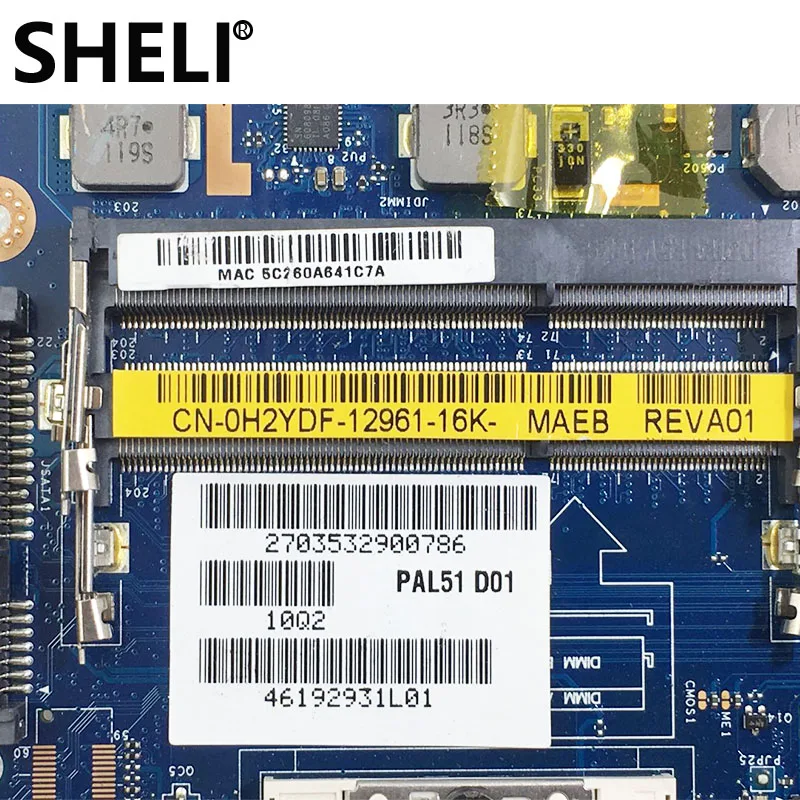 SHELI для DELL CN-0H2YDF материнская плата latitude E6420 основная ноутбука PAL51 LA-6592P с полным