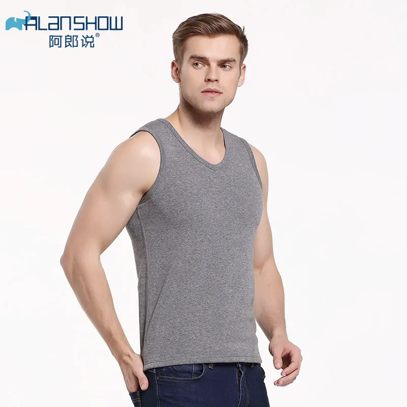 ALANSHOW хлопковые зимние теплые кальсоны с круглым вырезом набор для мужчин