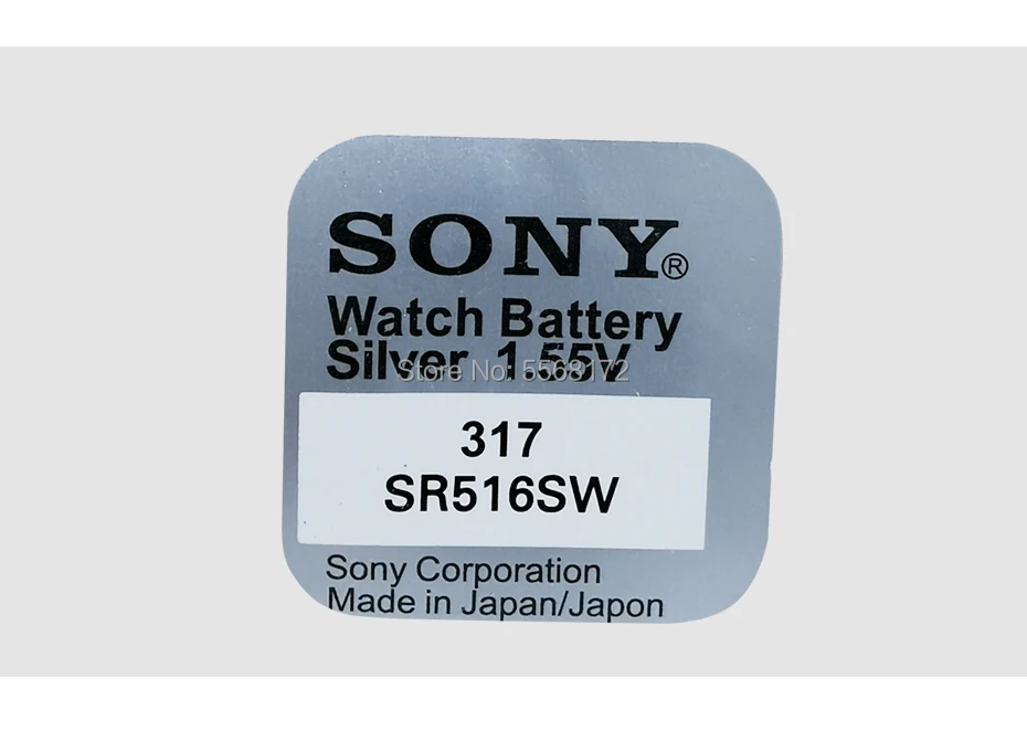 Аккумулятор для часов Sony 100% оригинальный 317 SR516SW SR516 1 55 в оксид серебра сделано