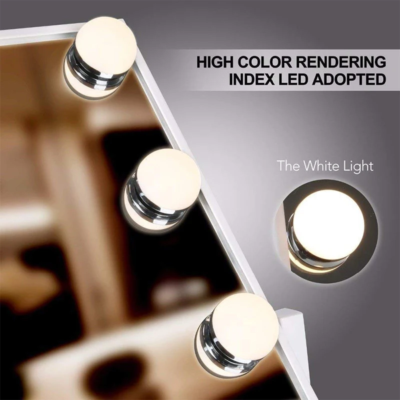 Beauty Makeup Mirror with Lights 12 LED Bulbs Vanity Touch Control Adjustable Brightness Beauty Salon Cosmetic Hollywood Mirror