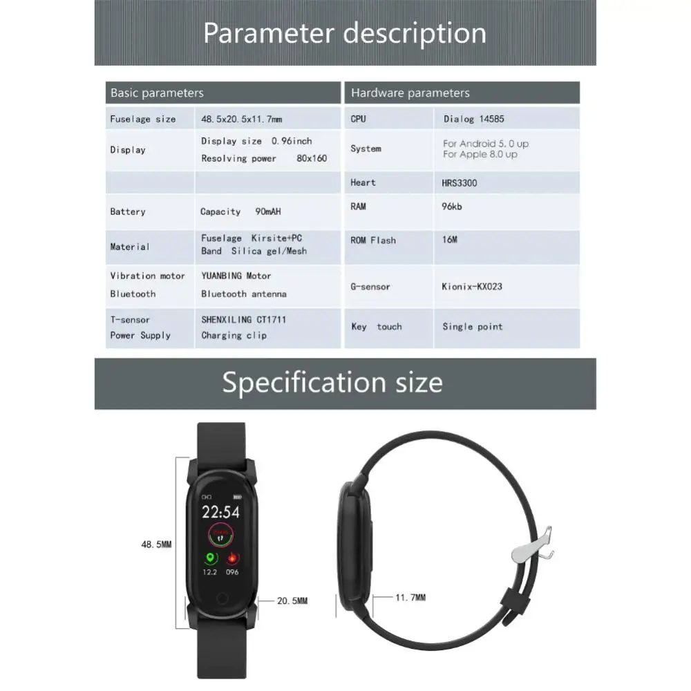 

Smart Watches Fitness Tracker Blood Pressure Smart Watch Heart Rate Monitor Temperature Detection Smart Bracelet For IOS Android