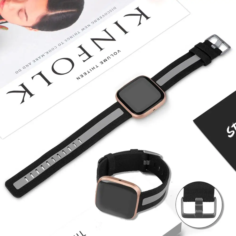 

Nylon Watch Band For Fitbit Versa Canvas Strap For Fitbit Versa2 Wristband Strap Bracelet Watch Replacement Accessories