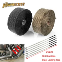 2 5cm5m motorcycle exhaust thermal wrap roll heat wrap for motorcycle fiberglass heat shield tape with stainless ties
