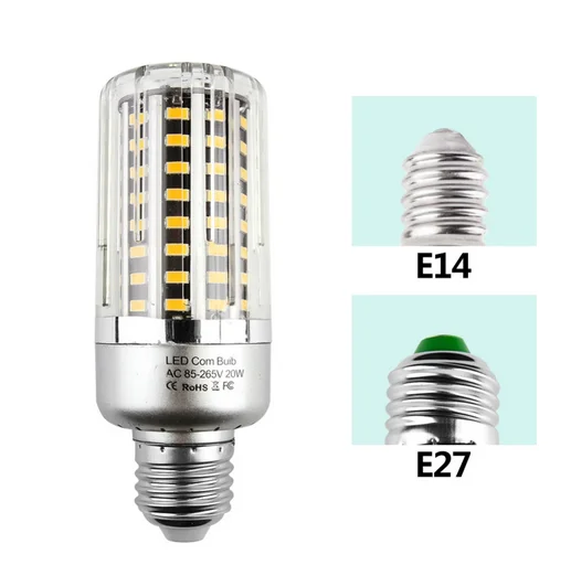 

LED Corn Bulb light E27 E12 E14 LED Diode Lamp 5W 10W 15W 20W 25W SMD 5736 Chips High Lumen No Flicker Ampoule Spotlight 85-265V