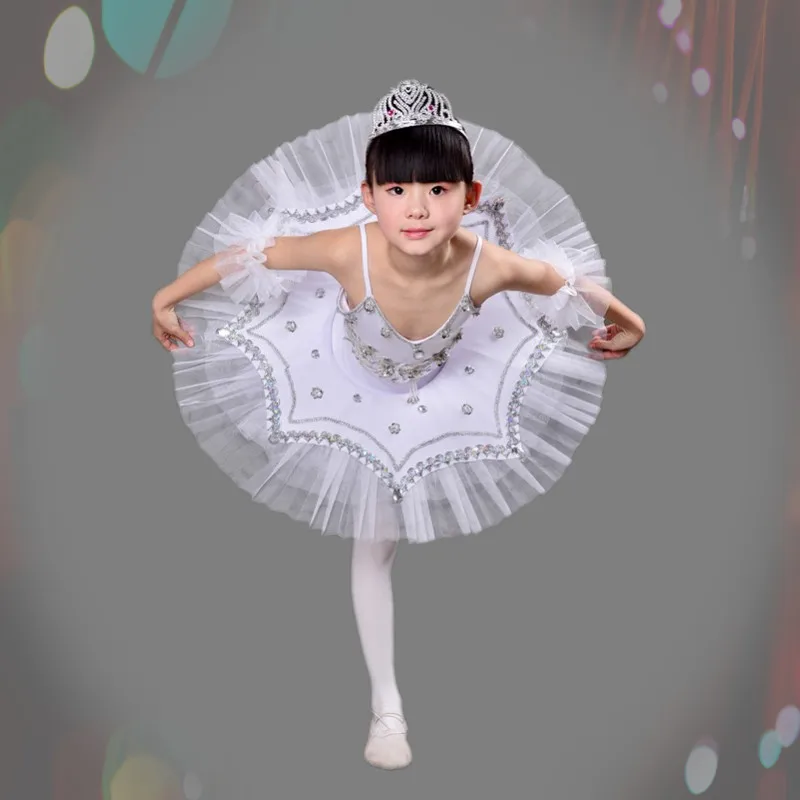 

Kids Swan Lake Pancake Professional Ballet Dancing Costume Dress Outfit Tutu Dancewear dress Girls Performance Party Stage wear