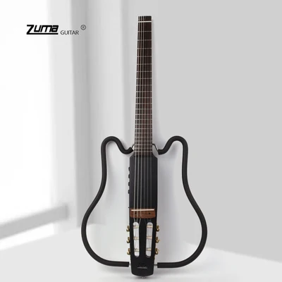 

zuma Guitar Headless Silent Travel Electric Acoustic Guitar Built in Effect With Bag Accessories