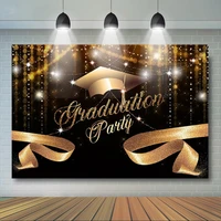 2021 graduation party backdrop classy black gold theme photography backdrop graduation party decor and prom banner