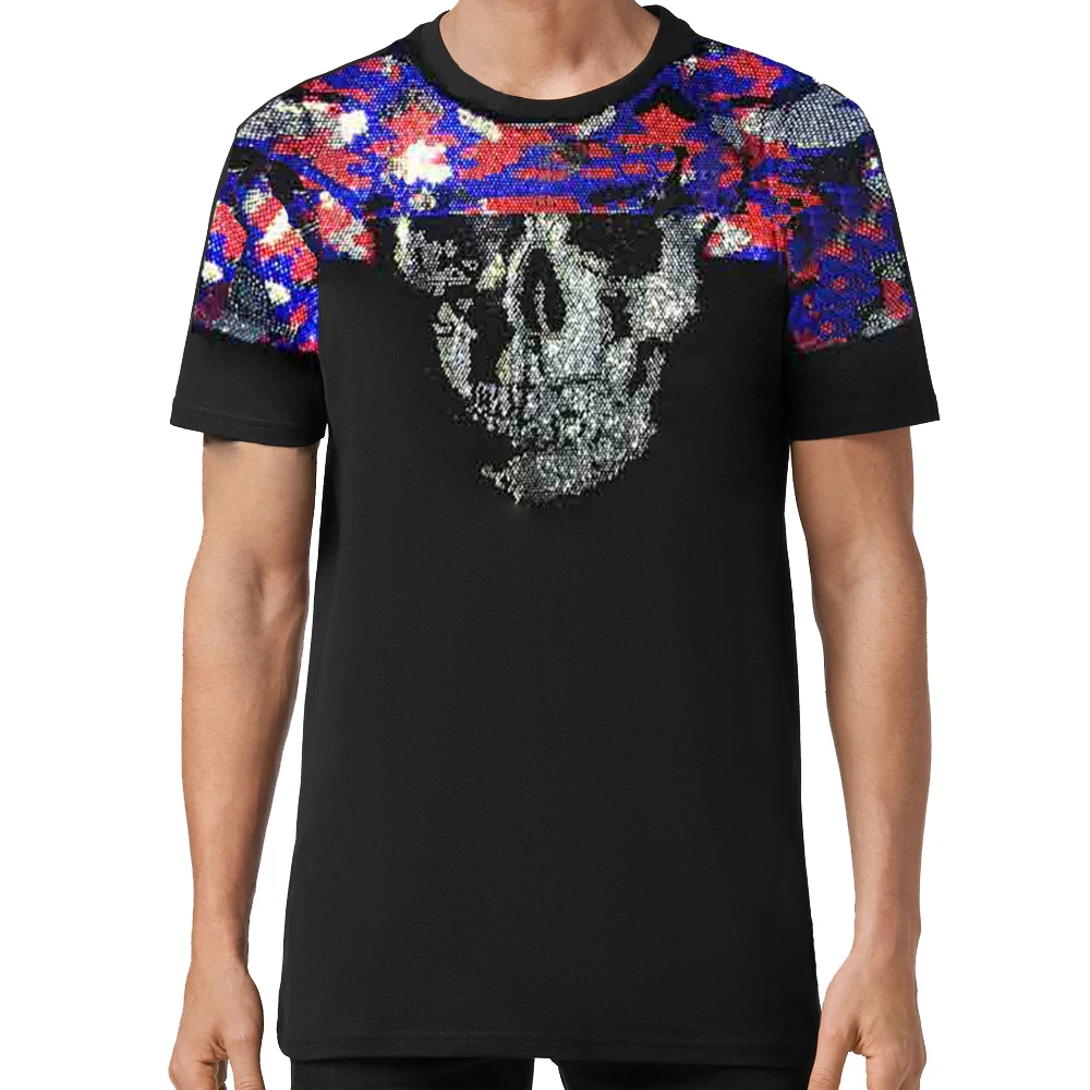 

PLEIN BEAR 2021 Summer New Camouflage Skull Print T-shirt Men 100% Cotton Tshirt Fashion Hip Hop Brand Clothing PB130416