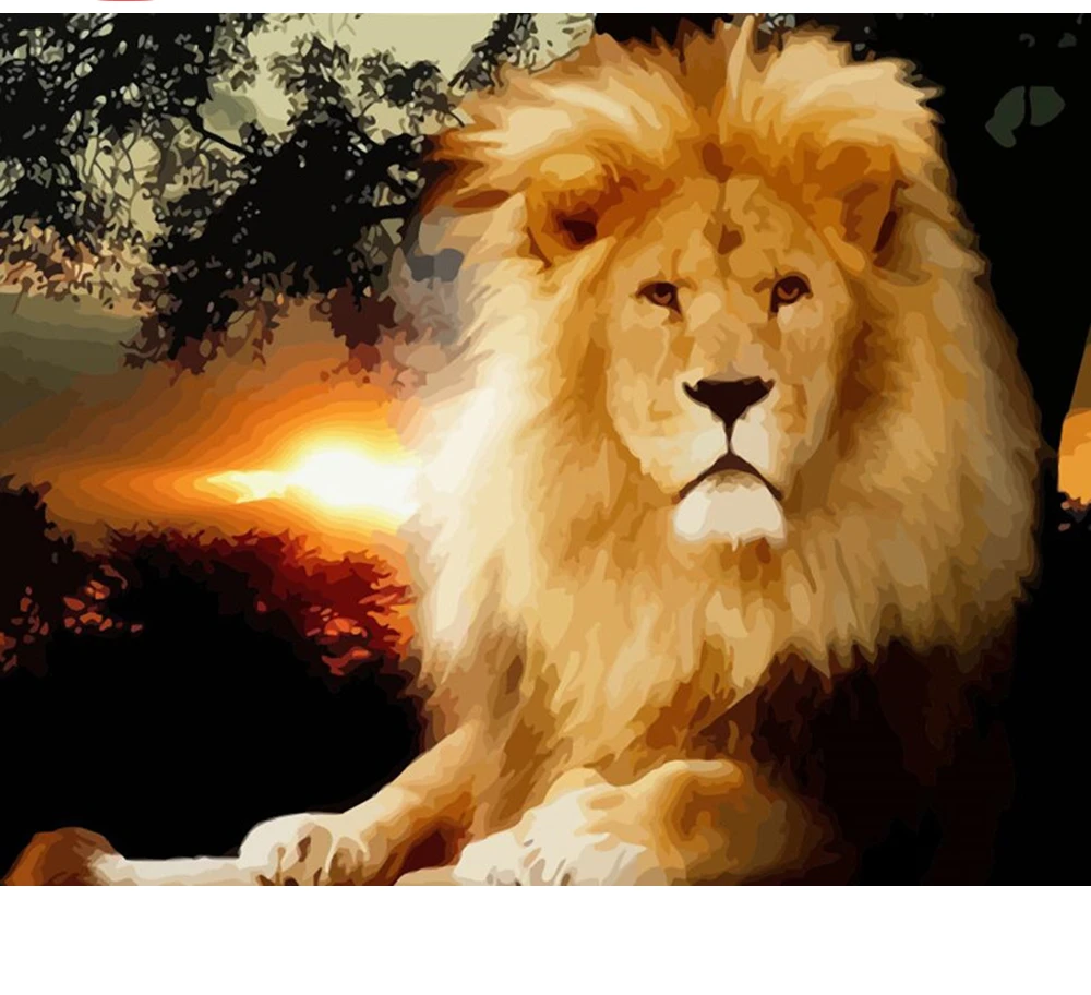 

CraftArtGo Painting By Numbers Animal painting On Canvas HandPainted Gift Picture By Number Waterfall Kits Home Decoration