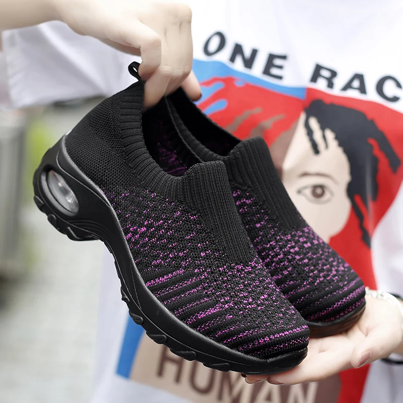 

mesh breathable women vulcanized casual shoes fashion ladies wedge platform sneakers designer dancing woman height increasing
