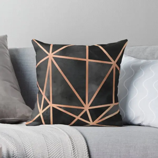 

Black & Copper Geo Soft Decorative Throw Pillow Cover for Home 45cmX45cm(18inchX18inch) Pillows NOT Included