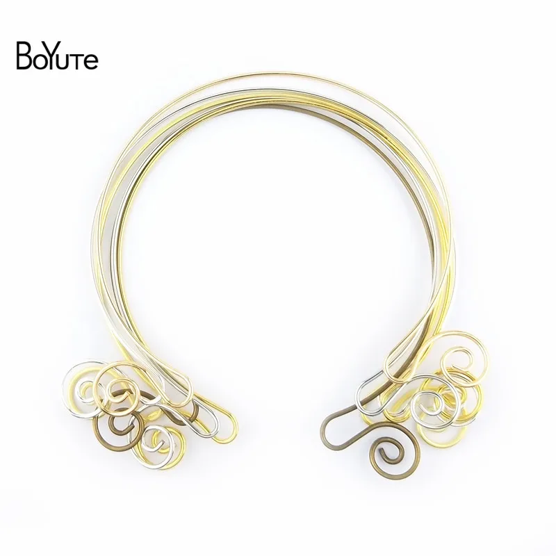 

BoYuTe (5 шт./лот) 155*2 мм, металлический латунный венок, воротник, чокер, «сделай сам», ювелирные изделия, аксессуары, материалы ручной работы