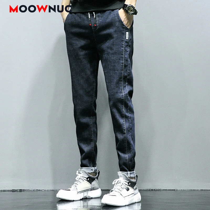 

Джинсы для мужчин, мужские брюки, мужские длинные спортивные брюки из джинсовой ткани Elast, новинка 2020, уличная одежда, повседневный MOOWNUC, весн...