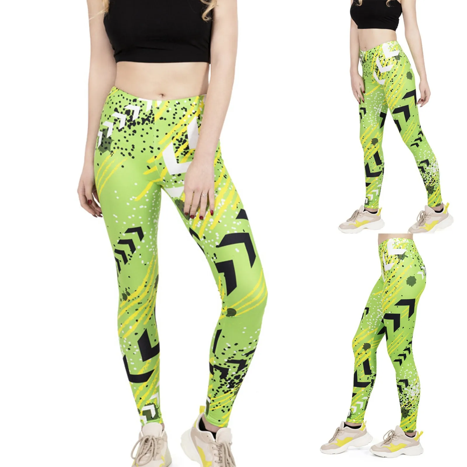 

High Waisted Yoga Pants Digital Printed Scrunch Booty Leggings Sportwear Hip Lifting Skinny Tights Casual Trousers Female A20