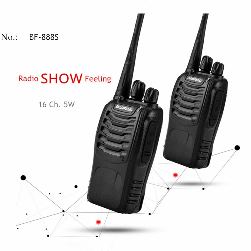 2 PCS For Baofeng BF-888S Walkie Talkie 5W Two-Way Radio Portable Radio UHF 400-470MHz 16CH Comunicador Transmitter Transceiver