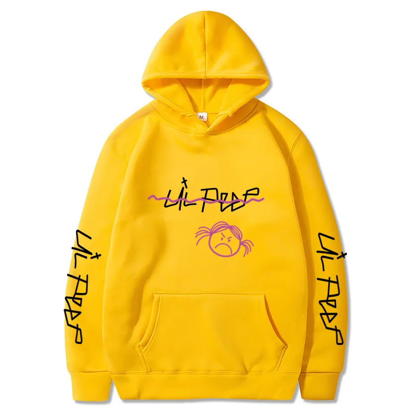 Yellow 69 Lil Peep толстовки Love lil. peep красные толстовки пуловер с капюшоном толстовки мужские/женские sudaderas cry Детские уличные толстовки с капюшоном для мужчин - Цвет: Yellow 69