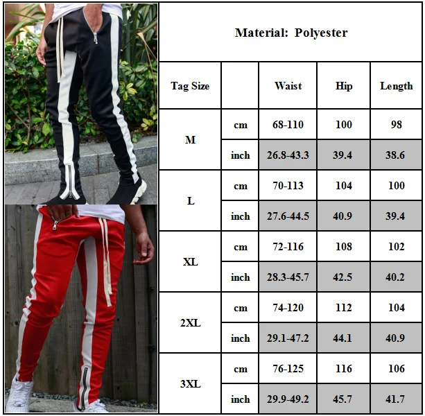 

Fashion Mens Striped Sports Tracksuit Gym Joggers Sweat Pants Slim Fit Casual Trousers New Style