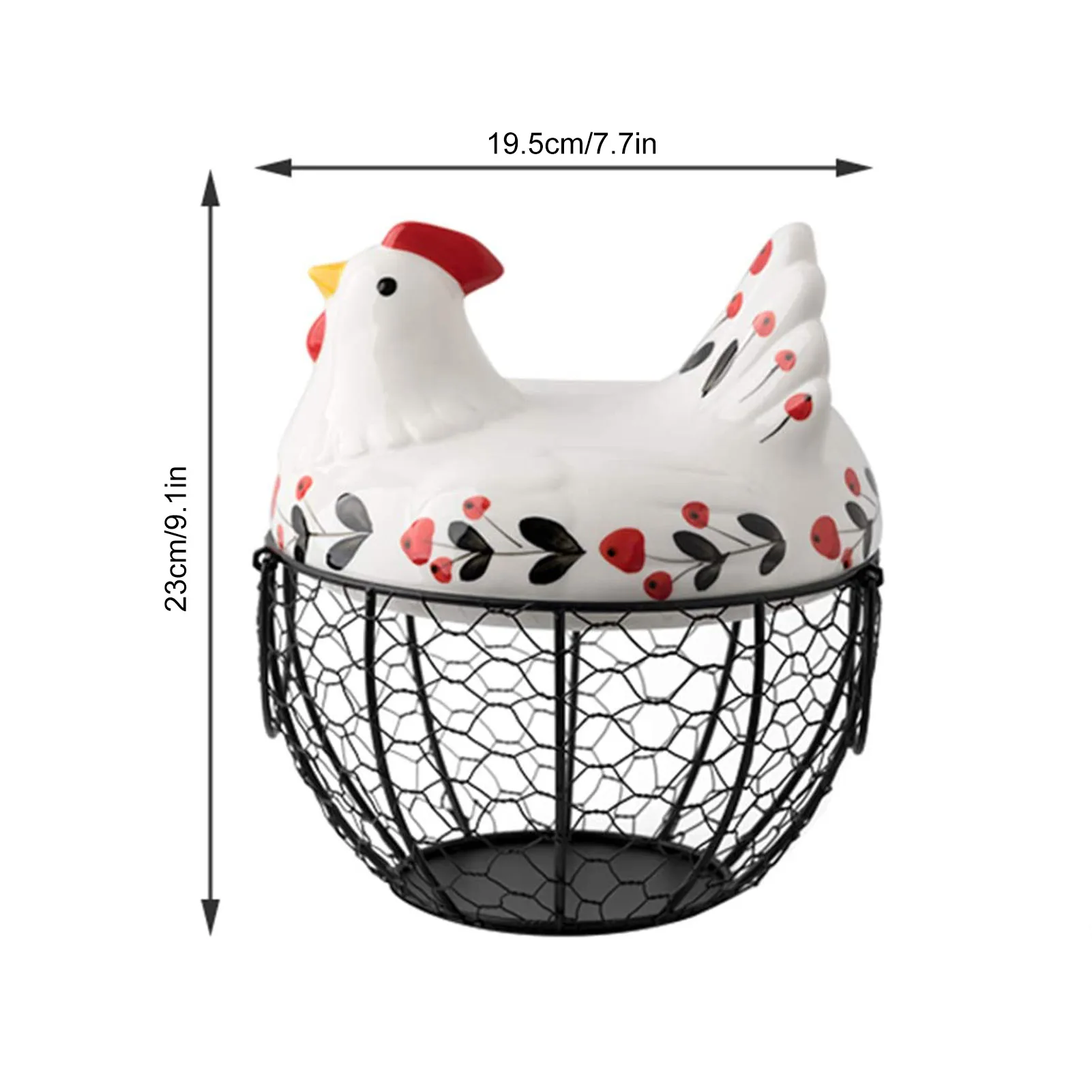 

Ceramic Egg Organizer Storage Basket Egg Basket Fruit Container Box Ceramic Wicker Baskets Decorative Kitchen Basket Egg Storage