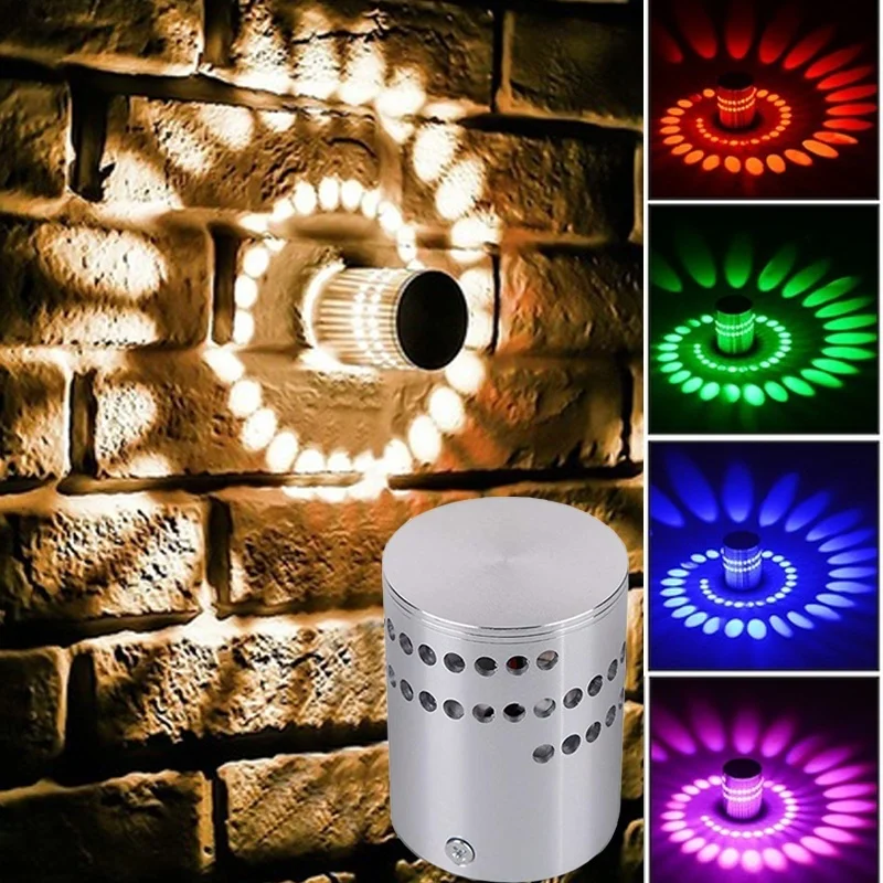 Светодиодный настенный светильник RGB для крыльца современный встраиваемый 3 Вт