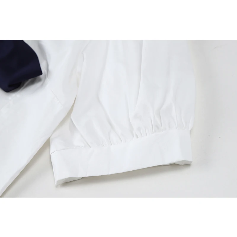 

Lapel Short Sleeve Summer Crop Blouse Women Bownot Spliced V Neck Elegant Casual Shirts Preppy Style Retro Ins Blusas Tops Mujer