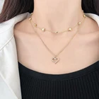 Женское винтажное ожерелье IPARAM, винтажное ожерелье с подвеской в форме сердца с многослойным кристаллом и цепь колье для ключиц в богемном стиле, бижутерия