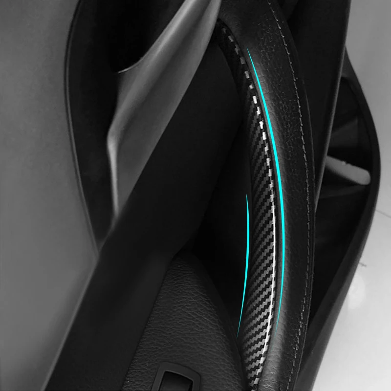 ABS углеродный стиль Автомобильная внутренняя дверная ручка Натяжной чехол для BMW