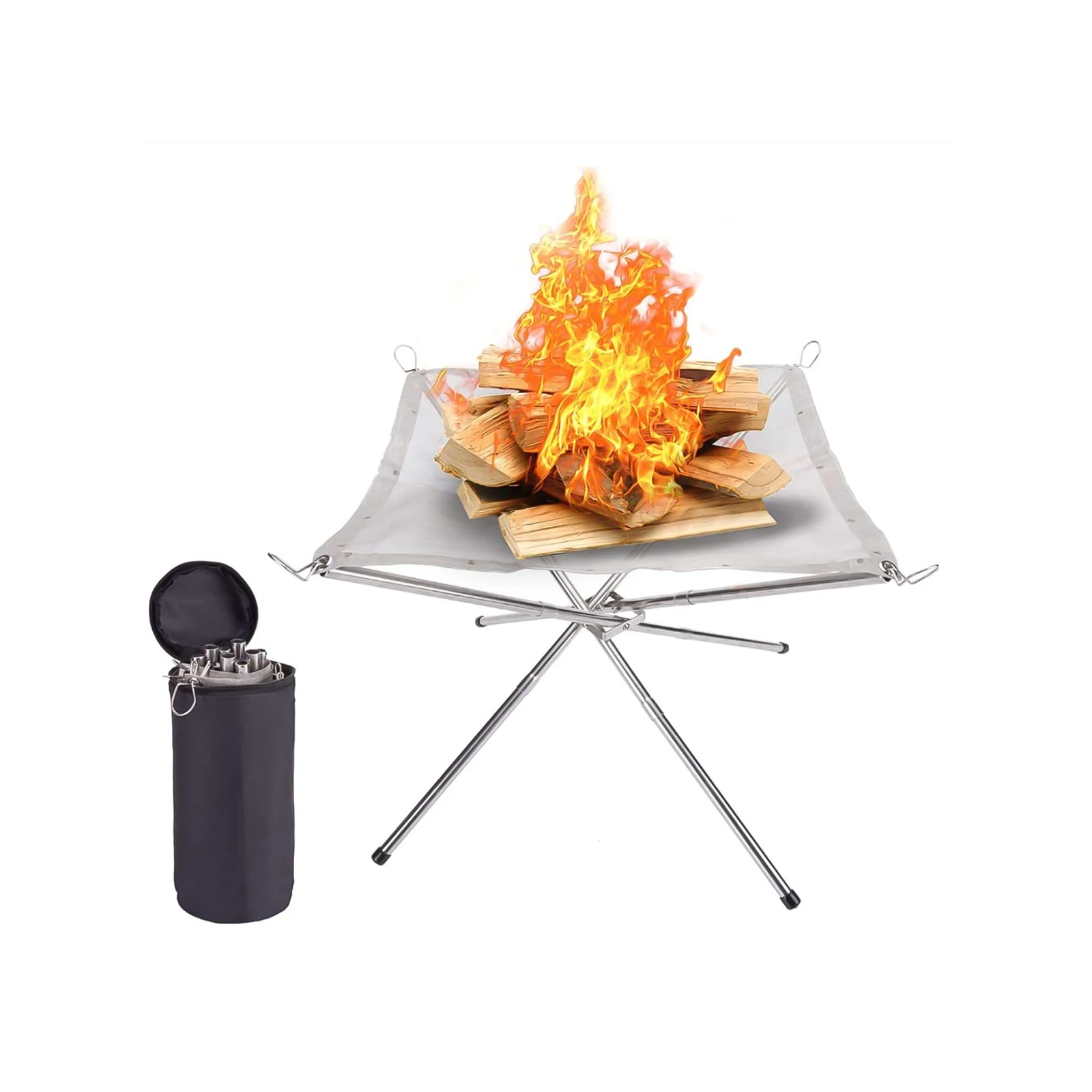 

2021 Портативная Складная Подставка для костра, легкая в использовании подставка для костра из древесного угля с сумкой для хранения, для ули...