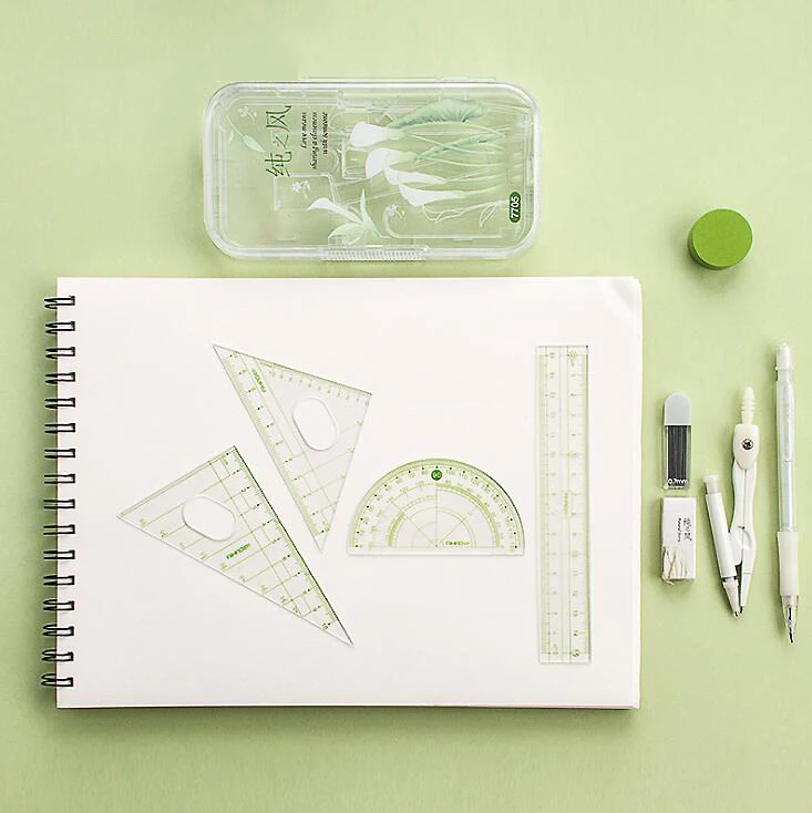 

1PC Compass Ruler Set Simple Beautiful Practical and convenient School Office Supplies Painting Accessories(ss-598)