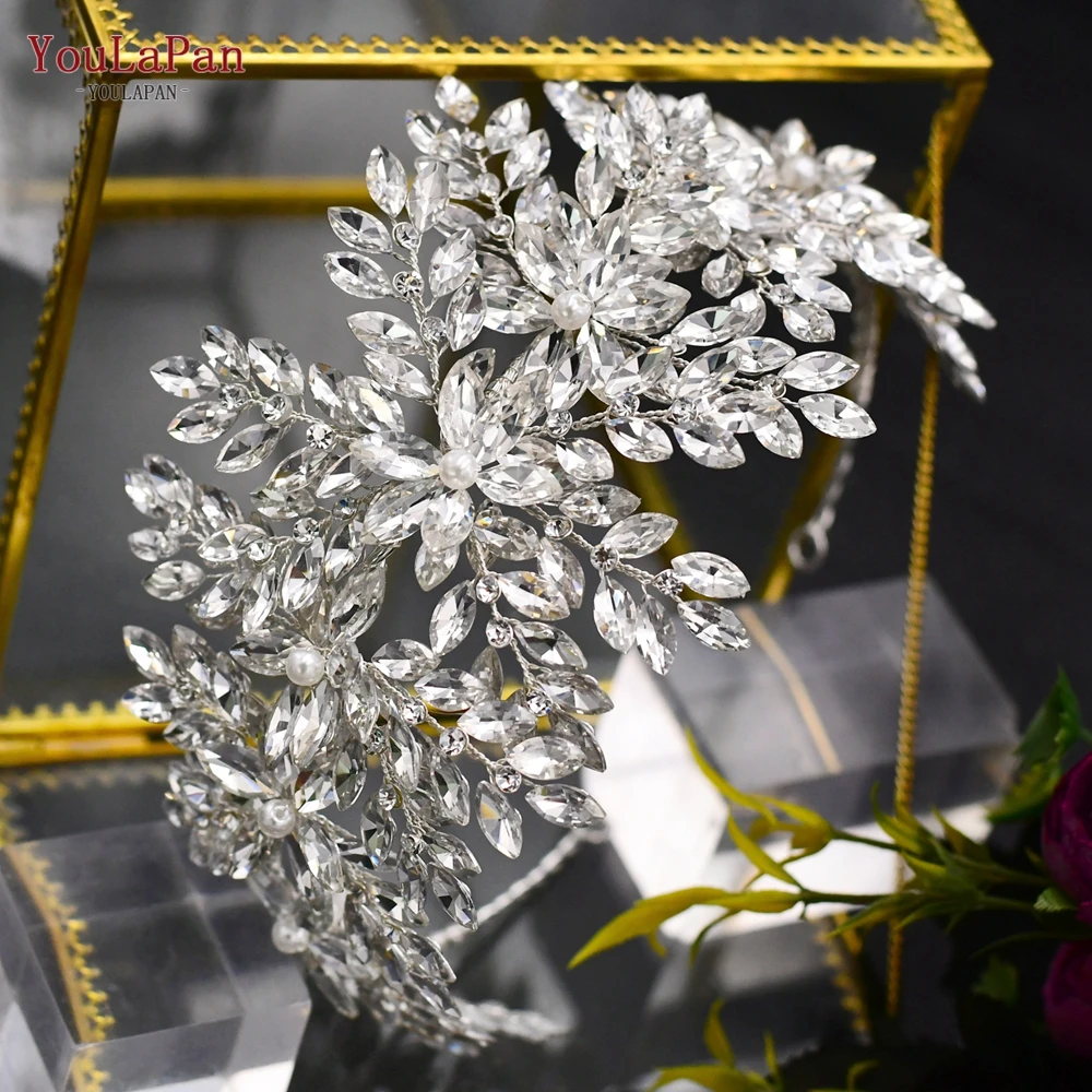 

YouLaPan HP375 роскошные свадебные жемчужные повязки на голову аксессуары для волос Стразы Корона невесты свадебные головные уборы в стиле бохо д...