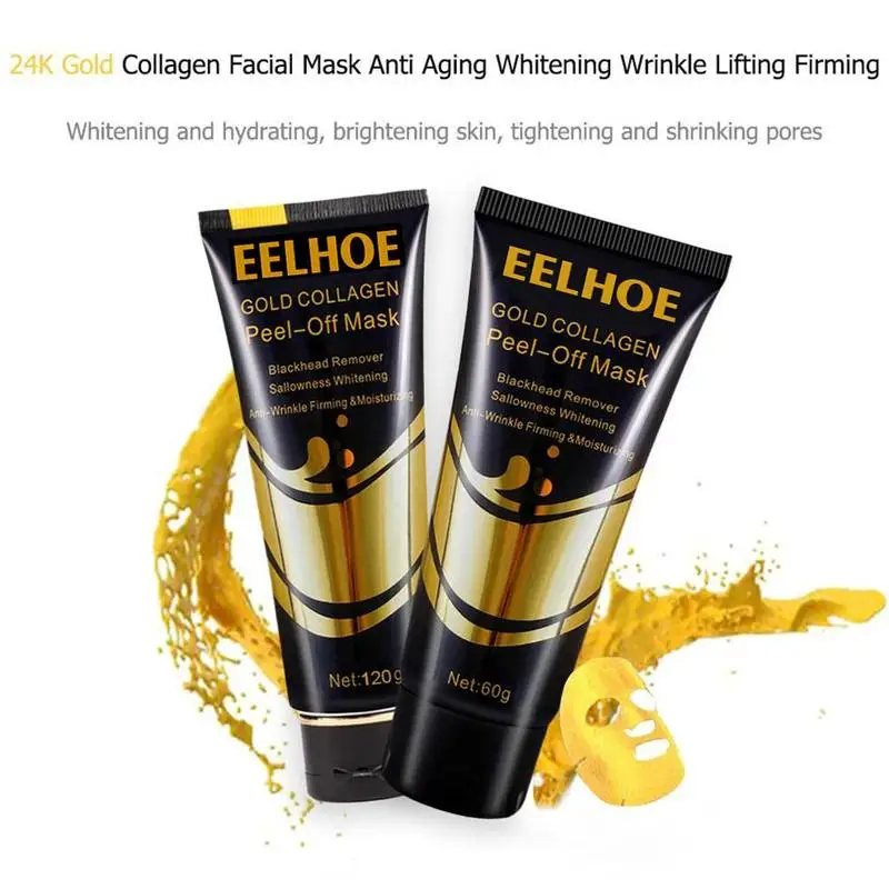 24K коллагеновая маска с золотом Анти Старение Отбеливание морщин лифтинг