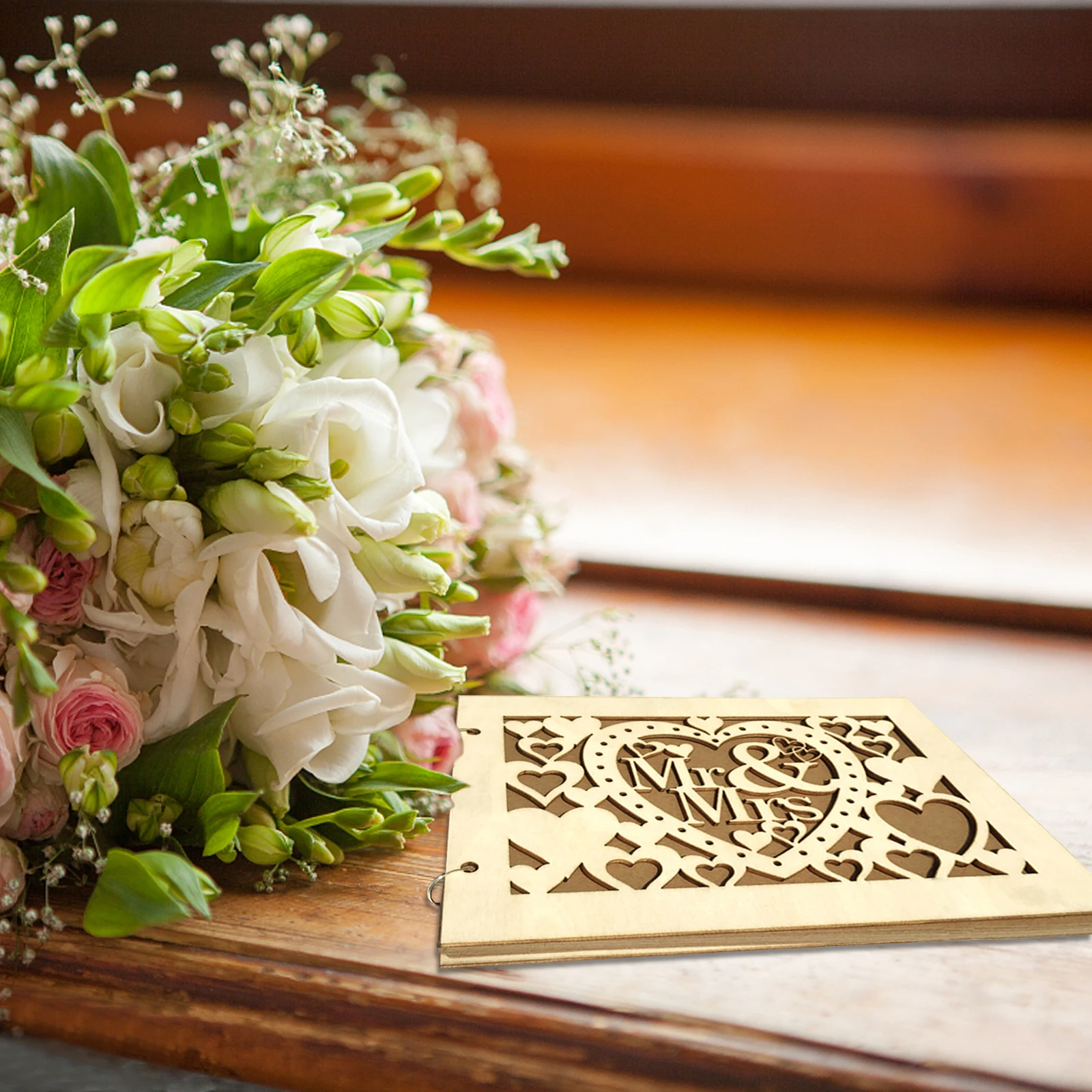 

Wedding Guest book A4 Size with 20/30 Pages Personalized Signature Guestbook Custom Wood DIY Photo book Signature Wedding Hot
