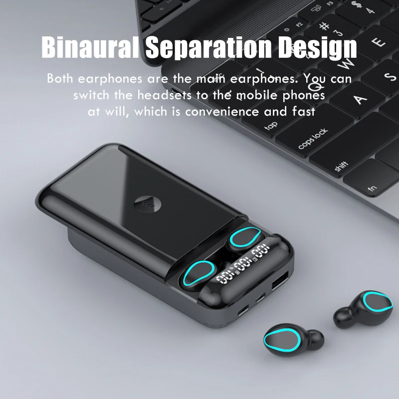 

TWS-наушники с поддержкой Bluetooth 5,0 и зарядным футляром на 6000 мА · ч