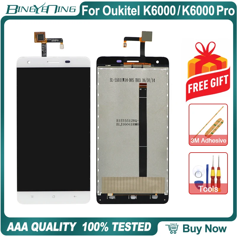 100% оригинал для Oukitel K6000/K6000 Pro ЖК дисплей и сенсорный экран дигитайзер модуль