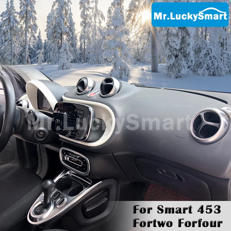 

Car ABS Plastic Silver Decorative Cover Interior Products Modification Accessories Sticker For Mercedes Smart 453 Fortwo Forfour