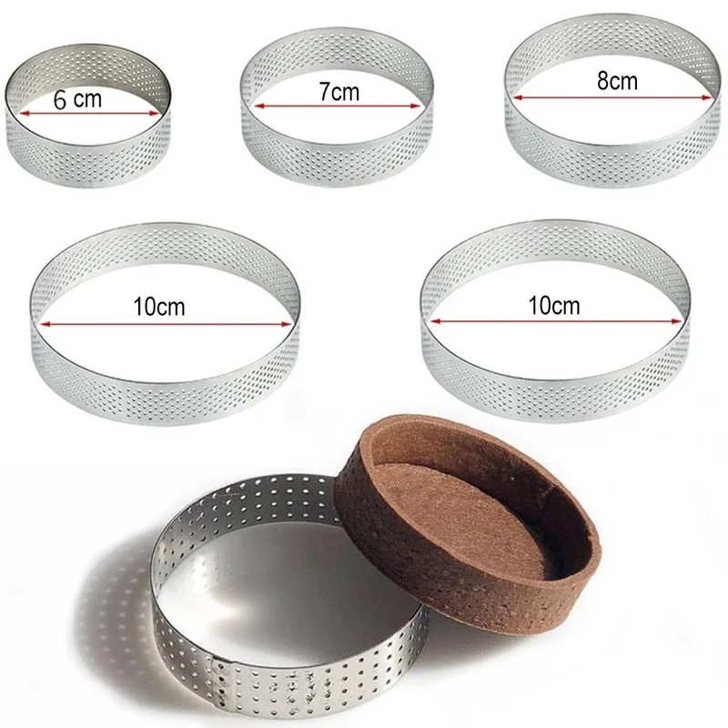 

2/5/10pcs Round French Baking Ring Mousse Cake Tart Mould Non-Stick Fruit Cream Pie Pancake Circle Kitchen Pastry Baking Tools