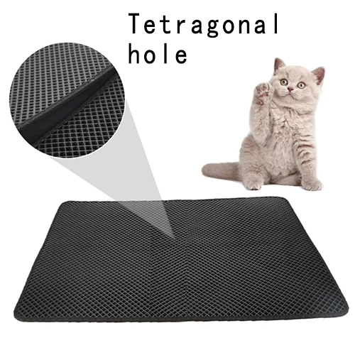 Square hole Водонепроницаемый подстилка для кошки EVA двухслойный кошачий подстилка для животных коврик для животных нескользящий коврик для помёта для домашних животных коврик для кошек пол - Цвет: Square hole